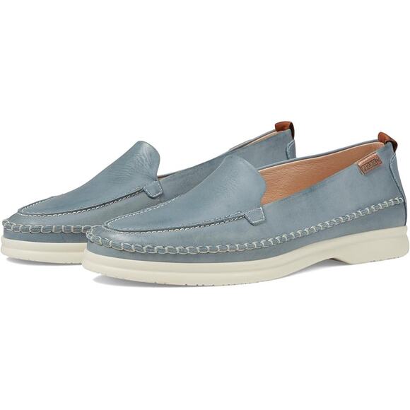 Pikolinos Gandia Moccasin Loafers Leather Water-Resistant Slip On Denim Blue 7 - Picture 1 of 6